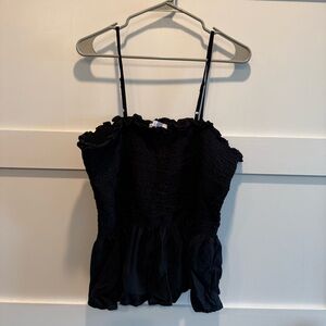 No Boundaries Black Ruffled Camisole